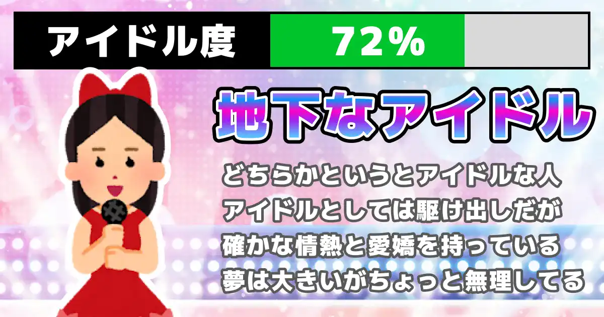 【アイドル度72%】地下なアイドルの画像